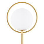GloboStar® VERSAILLES 01543 Μοντέρνο Επιδαπέδιο Φωτιστικό Μονόφωτο 1 x E27 IP20 Χρυσό Αλουμίνιο , Λευκό Γυαλί με Γκρι Μάρμαρο - Μ35 x Π35 x Υ170cm - Image 4