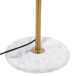 GloboStar® VERSAILLES 01543 Μοντέρνο Επιδαπέδιο Φωτιστικό Μονόφωτο 1 x E27 IP20 Χρυσό Αλουμίνιο , Λευκό Γυαλί με Γκρι Μάρμαρο - Μ35 x Π35 x Υ170cm - Image 5