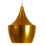 GloboStar® SHANGHAI 01544 Μοντέρνο Κρεμαστό Φωτιστικό Καμπάνα Μονόφωτο 1 x E27 IP20 Χρυσό Μέταλλο - Μ24 x Π24 x Υ30cm - Image 2