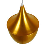 GloboStar® SHANGHAI 01544 Μοντέρνο Κρεμαστό Φωτιστικό Καμπάνα Μονόφωτο 1 x E27 IP20 Χρυσό Μέταλλο - Μ24 x Π24 x Υ30cm - Image 3