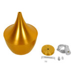 GloboStar® SHANGHAI 01544 Μοντέρνο Κρεμαστό Φωτιστικό Καμπάνα Μονόφωτο 1 x E27 IP20 Χρυσό Μέταλλο - Μ24 x Π24 x Υ30cm - Image 5
