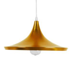 GloboStar® SHANGHAI 01545 Μοντέρνο Κρεμαστό Φωτιστικό Καμπάνα Μονόφωτο 1 x E27 IP20 Χρυσό Μέταλλο - Μ37 x Π37 x Υ20cm - Image 2