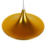 GloboStar® SHANGHAI 01545 Μοντέρνο Κρεμαστό Φωτιστικό Καμπάνα Μονόφωτο 1 x E27 IP20 Χρυσό Μέταλλο - Μ37 x Π37 x Υ20cm - Image 3