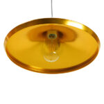 GloboStar® SHANGHAI 01545 Μοντέρνο Κρεμαστό Φωτιστικό Καμπάνα Μονόφωτο 1 x E27 IP20 Χρυσό Μέταλλο - Μ37 x Π37 x Υ20cm - Image 4