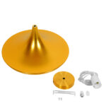 GloboStar® SHANGHAI 01545 Μοντέρνο Κρεμαστό Φωτιστικό Καμπάνα Μονόφωτο 1 x E27 IP20 Χρυσό Μέταλλο - Μ37 x Π37 x Υ20cm - Image 5