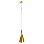 GloboStar® SHANGHAI 01546 Μοντέρνο Κρεμαστό Φωτιστικό Καμπάνα Μονόφωτο 1 x E27 IP20 Χρυσό Μέταλλο - Μ18 x Π18 x Υ38.5cm