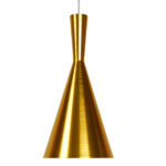 GloboStar® SHANGHAI 01546 Μοντέρνο Κρεμαστό Φωτιστικό Καμπάνα Μονόφωτο 1 x E27 IP20 Χρυσό Μέταλλο - Μ18 x Π18 x Υ38.5cm - Image 2