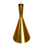 GloboStar® SHANGHAI 01546 Μοντέρνο Κρεμαστό Φωτιστικό Καμπάνα Μονόφωτο 1 x E27 IP20 Χρυσό Μέταλλο - Μ18 x Π18 x Υ38.5cm - Image 3