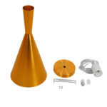 GloboStar® SHANGHAI 01546 Μοντέρνο Κρεμαστό Φωτιστικό Καμπάνα Μονόφωτο 1 x E27 IP20 Χρυσό Μέταλλο - Μ18 x Π18 x Υ38.5cm - Image 4