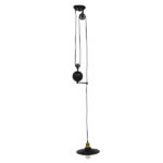 GloboStar® CARILO 01549 Vintage Κρεμαστό Φωτιστικό Ανάρτηση Μονόφωτο 1 x E27 IP20 Μαύρο & Χρυσό Μέταλλο - Μ32 x Π26 x Υ120cm - Image 2