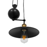 GloboStar® CARILO 01549 Vintage Κρεμαστό Φωτιστικό Ανάρτηση Μονόφωτο 1 x E27 IP20 Μαύρο & Χρυσό Μέταλλο - Μ32 x Π26 x Υ120cm - Image 6