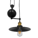 GloboStar® CARILO 01550 Vintage Κρεμαστό Φωτιστικό Ανάρτηση Δίφωτο 2 x E27 IP20 Μαύρο & Χρυσό Μέταλλο - Μ72 x Π26 x Υ120cm - Image 5