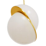 GloboStar® HUDSON 01554 Μοντέρνο Κρεμαστό Φωτιστικό Μπάλα Μονόφωτο 1 x E27 IP20 Λευκό Γυαλί με Χρυσό Μέταλλο - Μ20 x Π20 x Υ25cm - Image 3