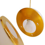GloboStar® HUDSON 01554 Μοντέρνο Κρεμαστό Φωτιστικό Μπάλα Μονόφωτο 1 x E27 IP20 Λευκό Γυαλί με Χρυσό Μέταλλο - Μ20 x Π20 x Υ25cm - Image 6