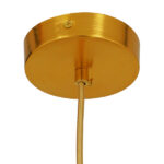 GloboStar® HUDSON 01555 Μοντέρνο Κρεμαστό Φωτιστικό Μπάλα Μονόφωτο 1 x E27 IP20 Λευκό Γυαλί & Χρυσό Μέταλλο - Μ30 x Π30 x Υ34cm - Image 7
