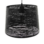 GloboStar® ACCADEMIA 01556 Μοντέρνο Κρεμαστό Φωτιστικό Καπέλο Μονόφωτο 1 x E27 IP20 Μαύρο Μέταλλο - Μ35 x Π35 x Υ25cm - Image 3