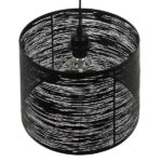 GloboStar® ACCADEMIA 01556 Μοντέρνο Κρεμαστό Φωτιστικό Καπέλο Μονόφωτο 1 x E27 IP20 Μαύρο Μέταλλο - Μ35 x Π35 x Υ25cm - Image 4
