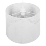 GloboStar® ACCADEMIA 01557 Μοντέρνο Κρεμαστό Φωτιστικό Καπέλο Μονόφωτο 1 x E27 IP20 Λευκό Μέταλλο - Μ35 x Π35 x Υ25cm - Image 4