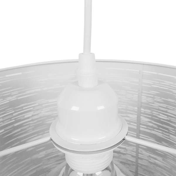 GloboStar® ACCADEMIA 01557 Μοντέρνο Κρεμαστό Φωτιστικό Καπέλο Μονόφωτο 1 x E27 IP20 Λευκό Μέταλλο - Μ35 x Π35 x Υ25cm - Image 7