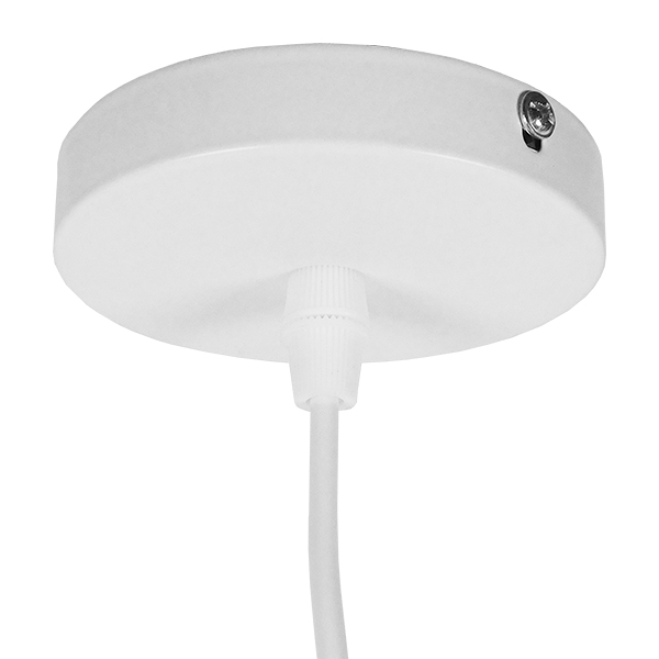 GloboStar® ACCADEMIA 01557 Μοντέρνο Κρεμαστό Φωτιστικό Καπέλο Μονόφωτο 1 x E27 IP20 Λευκό Μέταλλο - Μ35 x Π35 x Υ25cm - Image 8