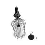 GloboStar® LILY 01559 Vintage Κρεμαστό Φωτιστικό Πλέγμα Μονόφωτο 1 x E27 IP20 Μαύρο Μέταλλο με Λευκό Ύφασμα - Μ25 x Π25 x Υ61cm - Image 9