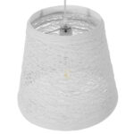 GloboStar® PLAYROOM 01562 Vintage Κρεμαστό Φωτιστικό Καπέλο Μονόφωτο 1 x E27 IP20 Λευκό Rattan - Μ32 x Π32 x Υ27cm - Image 3