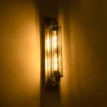 GloboStar® BESPOKE 01567 Vintage Επιτοίχιο Φωτιστικό Απλίκα Δίφωτο 2 x E27 IP20 Ασημί Μέταλλο - Μ9.5 x Π10 x Υ47cm - Image 2