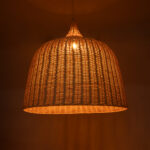 GloboStar® BAHAMAS 01570 Boho Κρεμαστό Φωτιστικό Καμπάνα Μονόφωτο 1 x E27 IP20 Μπεζ Ξύλο - Μ90 x Π90 x Y90cm - Image 2