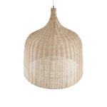 GloboStar® BAHAMAS 01570 Boho Κρεμαστό Φωτιστικό Καμπάνα Μονόφωτο 1 x E27 IP20 Μπεζ Ξύλο - Μ90 x Π90 x Y90cm - Image 6