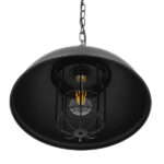 GloboStar® HARROW 01571 Vintage Κρεμαστό Φωτιστικό Καμπάνα Μονόφωτο 1 x E27 IP20 Μαύρο Μέταλλο - Μ33 x Π33 x Υ32cm - Image 6