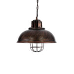 GloboStar® HARROW 01572 Vintage Κρεμαστό Φωτιστικό Kαμπάνα Μονόφωτο 1 x E27 IP20 Χάλκινο Μέταλλο - Μ33 x Π33 x Υ26cm - Image 4