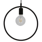 GloboStar® OMICRON 01578 Μοντέρνο Κρεμαστό Φωτιστικό Ανάρτηση Μονόφωτο 1 x E27 IP20 Μαύρο Μέταλλο - Μ33 x Π4 x Υ33cm - Image 3