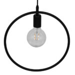 GloboStar® OMICRON 01578 Μοντέρνο Κρεμαστό Φωτιστικό Ανάρτηση Μονόφωτο 1 x E27 IP20 Μαύρο Μέταλλο - Μ33 x Π4 x Υ33cm - Image 4