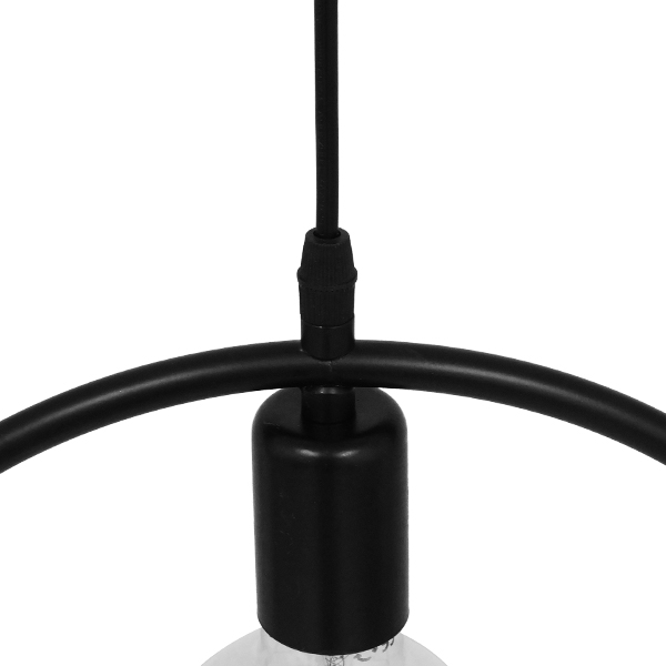 GloboStar® OMICRON 01578 Μοντέρνο Κρεμαστό Φωτιστικό Ανάρτηση Μονόφωτο 1 x E27 IP20 Μαύρο Μέταλλο - Μ33 x Π4 x Υ33cm - Image 5