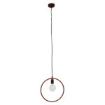 GloboStar® OMICRON 01579 Μοντέρνο Κρεμαστό Φωτιστικό Ανάρτηση Μονόφωτο 1 x E27 IP20 Χάλκινο Μέταλλο - Μ33 x Π4 x Υ33cm
