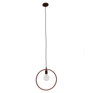 GloboStar® OMICRON 01579 Μοντέρνο Κρεμαστό Φωτιστικό Ανάρτηση Μονόφωτο 1 x E27 IP20 Χάλκινο Μέταλλο - Μ33 x Π4 x Υ33cm