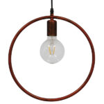 GloboStar® OMICRON 01579 Μοντέρνο Κρεμαστό Φωτιστικό Ανάρτηση Μονόφωτο 1 x E27 IP20 Χάλκινο Μέταλλο - Μ33 x Π4 x Υ33cm - Image 3