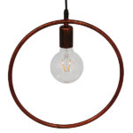 GloboStar® OMICRON 01579 Μοντέρνο Κρεμαστό Φωτιστικό Ανάρτηση Μονόφωτο 1 x E27 IP20 Χάλκινο Μέταλλο - Μ33 x Π4 x Υ33cm - Image 4