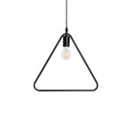 GloboStar® DELTA 01580 Μοντέρνο Κρεμαστό Φωτιστικό Ανάρτηση Μονόφωτο 1 x E27 IP20 Μαύρο Μέταλλο - Μ37 x Π4 x Υ33cm
