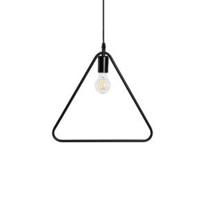 GloboStar® DELTA 01580 Μοντέρνο Κρεμαστό Φωτιστικό Ανάρτηση Μονόφωτο 1 x E27 IP20 Μαύρο Μέταλλο - Μ37 x Π4 x Υ33cm