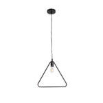 GloboStar® DELTA 01580 Μοντέρνο Κρεμαστό Φωτιστικό Ανάρτηση Μονόφωτο 1 x E27 IP20 Μαύρο Μέταλλο - Μ37 x Π4 x Υ33cm - Image 3