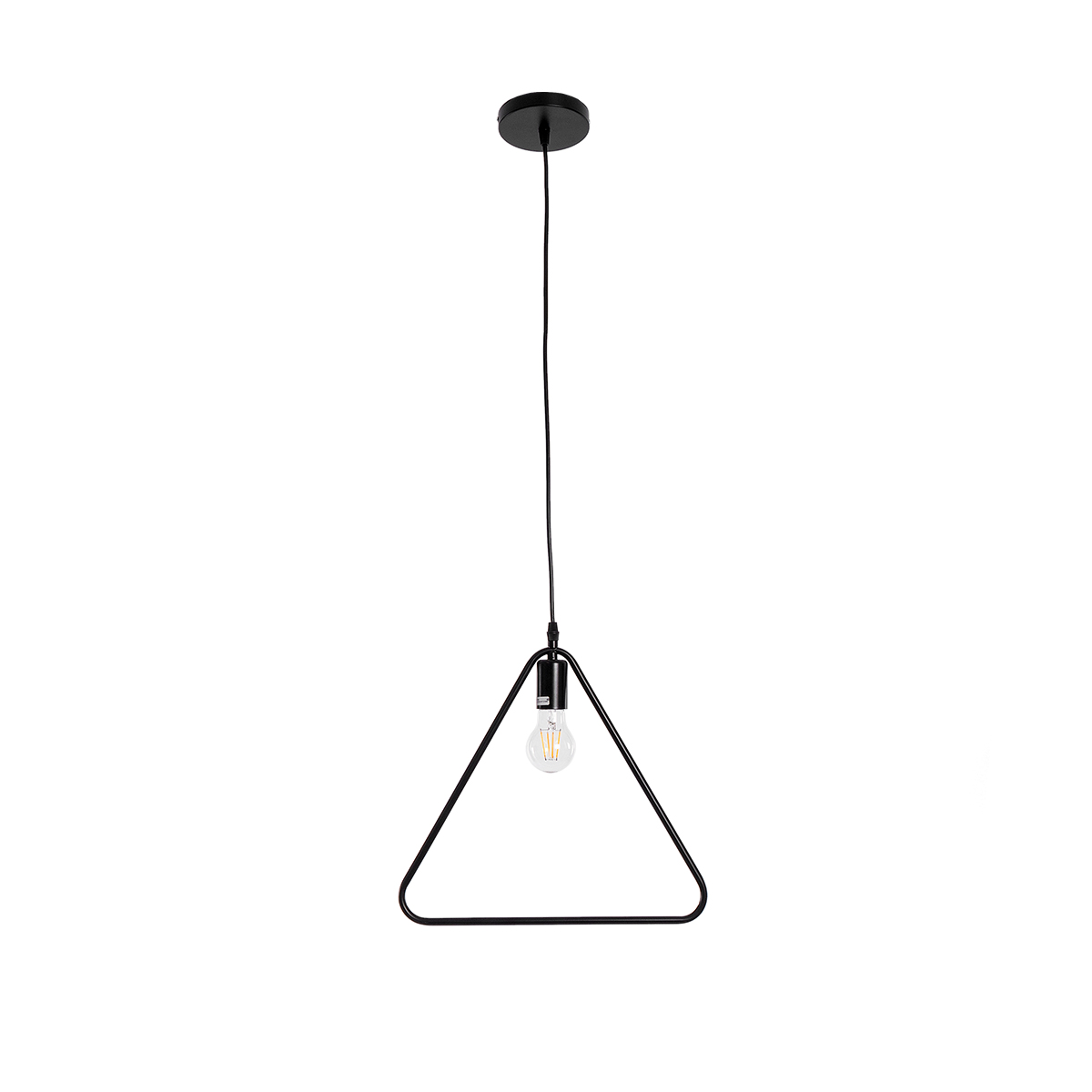 GloboStar® DELTA 01580 Μοντέρνο Κρεμαστό Φωτιστικό Ανάρτηση Μονόφωτο 1 x E27 IP20 Μαύρο Μέταλλο - Μ37 x Π4 x Υ33cm - Image 3