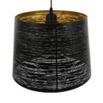 GloboStar® ACCADEMIA 01584 Μοντέρνο Κρεμαστό Φωτιστικό Καπέλο Μονόφωτο 1 x E27 IP20 Μαύρο & Χρυσό Μέταλλο - Μ35 x Π35 x Y25cm - Image 3
