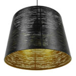 GloboStar® ACCADEMIA 01584 Μοντέρνο Κρεμαστό Φωτιστικό Καπέλο Μονόφωτο 1 x E27 IP20 Μαύρο & Χρυσό Μέταλλο - Μ35 x Π35 x Y25cm - Image 5
