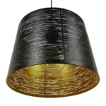 GloboStar® ACCADEMIA 01584 Μοντέρνο Κρεμαστό Φωτιστικό Καπέλο Μονόφωτο 1 x E27 IP20 Μαύρο & Χρυσό Μέταλλο - Μ35 x Π35 x Y25cm - Image 6