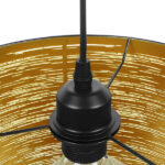 GloboStar® ACCADEMIA 01584 Μοντέρνο Κρεμαστό Φωτιστικό Καπέλο Μονόφωτο 1 x E27 IP20 Μαύρο & Χρυσό Μέταλλο - Μ35 x Π35 x Y25cm - Image 7
