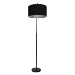 GloboStar® IMPERIAL 01587 Μοντέρνο Επιδαπέδιο Φωτιστικό Μονόφωτο 1 x E27 IP20 Μαύρο Μέταλλο, Μαύρο Ύφασμα με Μαύρο Μάρμαρο - Μ38 x Π38 x Υ172cm - Image 2