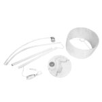 GloboStar® IMPERIAL 01588 Μοντέρνο Επιδαπέδιο Φωτιστικό Μονόφωτο 1 x E27 IP20 Λευκό Μέταλλο, Λευκό Ύφασμα με Γκρι Μάρμαρο - Μ34 x Π34 x Υ172cm - Image 10
