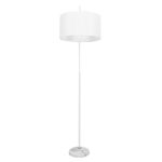 GloboStar® IMPERIAL 01588 Μοντέρνο Επιδαπέδιο Φωτιστικό Μονόφωτο 1 x E27 IP20 Λευκό Μέταλλο, Λευκό Ύφασμα με Γκρι Μάρμαρο - Μ34 x Π34 x Υ172cm - Image 2