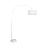 GloboStar® IMPERIAL 01588 Μοντέρνο Επιδαπέδιο Φωτιστικό Μονόφωτο 1 x E27 IP20 Λευκό Μέταλλο, Λευκό Ύφασμα με Γκρι Μάρμαρο - Μ34 x Π34 x Υ172cm - Image 3